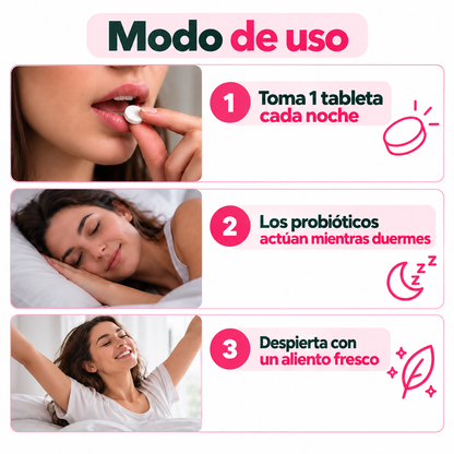Tabletas Probióticas Orales | Elimina las bacterias que causan el mal aliento